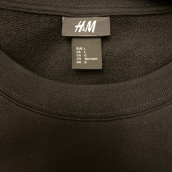 H&M MENS GRAPHIC BLACK CASUAL SWEATSHIRT SWEATER JUMPER PULLOVER TOP LARGE NEW!! - Picture 4 of 5